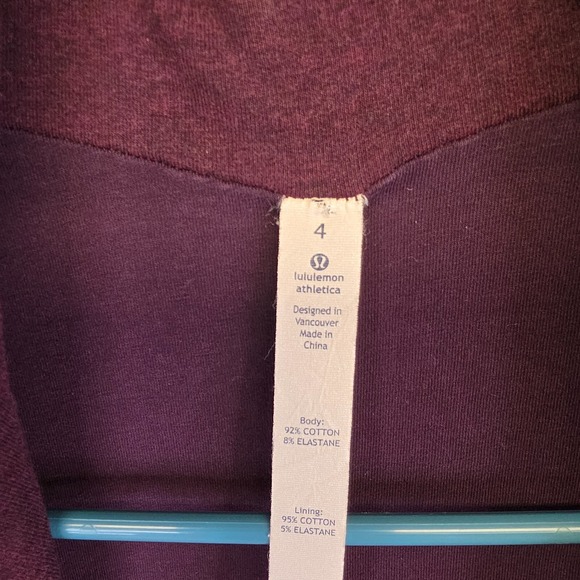 Lululemon Thats A Wrap Jacket Womens 4 Purple Crossover Thumbhole French Terry - Picture 15 of 16